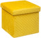Poef - Opvouwbaar - Fluweel Geel - 31 x 31 cm