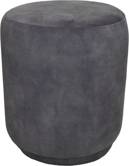 HSM Collection-Ronde Poef Otto-37x37x44-Dolfijn Grijs-Stof