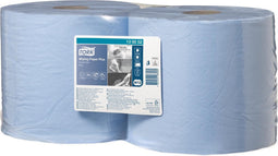 Poetspapier Tork Wiping Plus Combi W1/2 255m blauw 130052