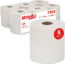 Poetsrol wypall 7303 l20 2-lgs 144m 380vel wit