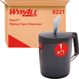 Poetsroldispenser wypall reach centerfeed zwart