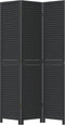 vidaXL - Kamerscherm - met - 3 - panelen - massief - paulowniahout - zwart