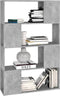 vidaXL-Boekenkast/kamerscherm-80x24x124,5-cm-spaanplaat-betongrijs