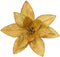 Poinsettia pesfluweel d30h15 cm goud
