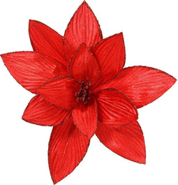 Poinsettia pesfluweel d30h15 cm rood