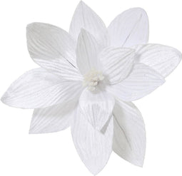 Poinsettia pesfluweel d30h15 cm wit