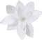 Poinsettia pesfluweel d30h15 cm wit