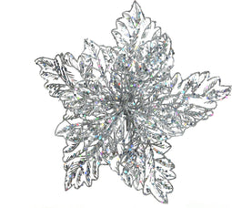 Poinsettia plc d23.50h10cm zilver