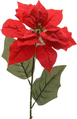 Poinsettia zijde l22b23h67 cm k.rood