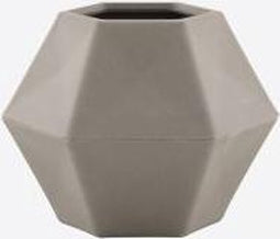 Point-Virgule geometrische vaas uit bamboevezel cementgrijs 10.8x9.5x8cm