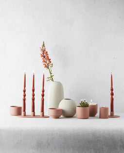 Point Virgule kandelaar van keramiek-Oud roze