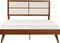 POISSY - Tweepersoonsbed - Donkerhout/Beige - 160 x 200 cm - MDF