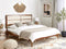 POISSY - Tweepersoonsbed - Donkerhout/Beige - 180 x 200 cm - MDF