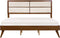 POISSY - Tweepersoonsbed - Donkerhout/Beige - 180 x 200 cm - MDF