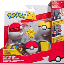 Pokémon Day Pikachu Clip 'N' Go Belt - BANDAI - Pokémon - 1 riem, 2 Poké Balls en 15 cm Pikachu figuur