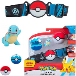 Pokemon - Pokémon Clip 'N' Go - Poke Ball Riem Set Duikbal Poke Ball Squirtle Figurine