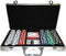 Pokerset met 300 Poker Chips - Incl. Pokerkoffer met Kaartspel en Fiches - Poker Set voor 4-5 Personen - 38,5 x 21 x 6 cm - Aluminium - Zilver