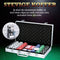 Pokerset met 300 Poker Chips - Incl. Pokerkoffer met Kaartspel en Fiches - Poker Set voor 4-5 Personen - 38,5 x 21 x 6 cm - Aluminium - Zilver