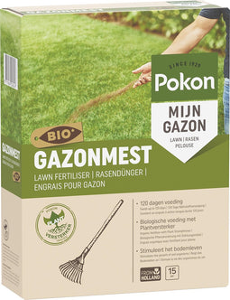 Pokon Bio Gazonmest - 1kg - Mest - Geschikt voor 15m² - 120 dagen biologische voeding