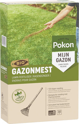 Pokon Bio Gazonmest - 2kg - Mest - Geschikt voor 30m² - 120 dagen biologische voeding