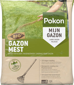 Pokon Bio Gazonmest - 8,4kg - Mest - Geschikt voor 125m² - 120 dagen biologische voeding