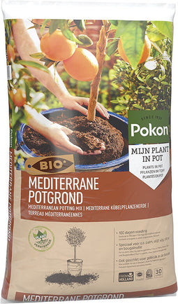 Pokon Bio Mediterrane Potgrond - 30L - Biologische potgrond - 100 dagen voeding