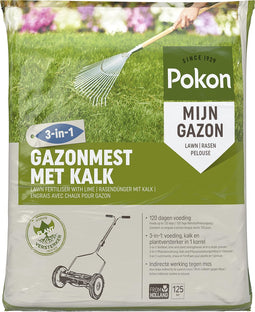 Pokon Gazonmest met Kalk - 8,4kg - Mest - Geschikt voor 125m² - 120 dagen voeding