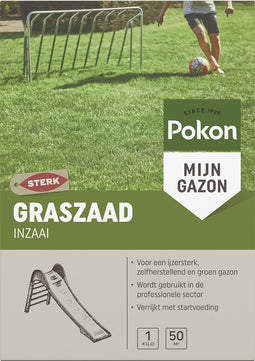Pokon Graszaad Inzaai - 1kg - Gazonzaad - Geschikt voor 12,5m² - IJzersterk groen en zelfherstellend gras