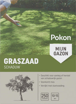 Pokon Graszaad Schaduw - 250gr - Gazonzaad - Geschikt voor 10m² tot 15m² - Speciaal voor een schaduwrijk gazon