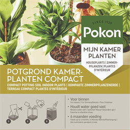 Pokon Kokos Potgrond Compact voor Kamerplanten - 10l - Potgrond (kamerplant) - 6 maanden voeding - Alleen water toevoegen
