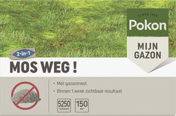 Pokon Mos Weg! - 5,25kg - Onkruidverdelger - Geschikt voor 150m² - Mosbestrijder - Anti mos gazon