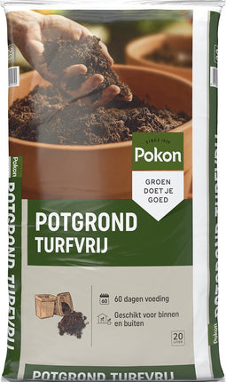 Pokon Turfvrije Potgrond Universeel - 20l - Potgrond buiten en binnen - 60 dagen voeding