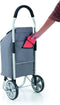 Metaltex - Boodschappentrolley - Boodschappenwagen - 45 liter inhoud - Lichtgewicht Aluminium - Opvouwbaar - Ergonomisch Handvat - Grote Wielen - 20cm - Denim Grijs