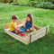 TP Toys Houten Zandbak - Met Deksel en Zitbankjes - FSC-gecertificeerd Hout - Kleur Naturel
