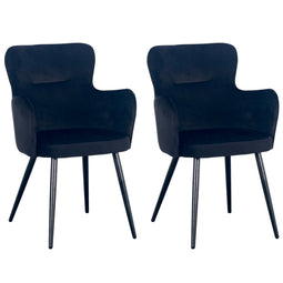Pole to Pole - Wing chair - Black - Set of 2
