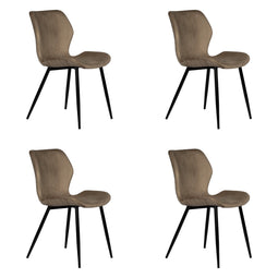 PoleWolf - Lupo chair - Velvet - Sand White - Set of 4