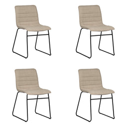 PoleWolf - Ripple chair - Chenille - Beige - Set of 4