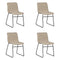 PoleWolf - Ripple chair - Chenille - Beige - Set of 4