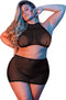 Polka Dot Mesh Halter & Skirt Set - Zwart