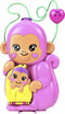 Polly Pocket Jungle Moederaap en Baby - Speelfigurenset