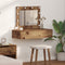 vidaXL - Wandmakeuptafel - met - LED-verlichting - - - Oude - Hout
