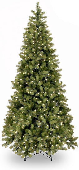 Poly Bayberry Slim verlichte kunstkerstboom - 228 cm - Groen - Ø109 cm - 1268 tips - 500 ledlampjes (warm wit) - Metalen voet