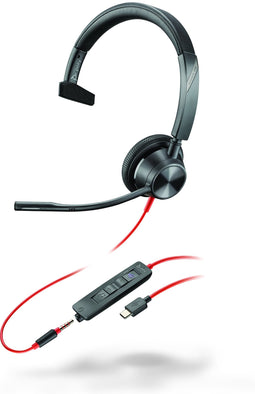 Poly Blackwire 3315 M (Rood, Zwart)