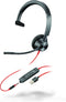 Poly Blackwire 3315 USB-A (Rood, Zwart)
