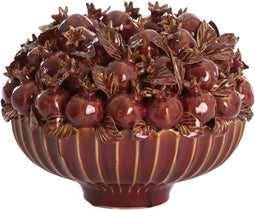 Pomegranate vaas deco Ø28,5x23 cm - keramiek bordeaux