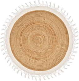 MARTS - Vloerkleed - Beige/wit - 140 cm - Jute