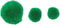 Pompons | Groen | 20/25/30 mm | 100 stuks