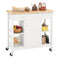 Coast Mobiele Keukentrolley - Keukeneiland - Rubberhout werkblad 99 x 46 cm - Wit (4)