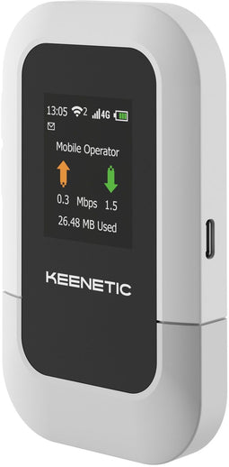 Keenetic Roamer 4G - Draagbare router - Wi-Fi 6 150 Mbit/s - Zwart Grijs