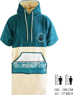 Poncho Wave Hawaii Cotton Velours Poncho Petrol M WH4020 Multikleur 100 x 75 cm